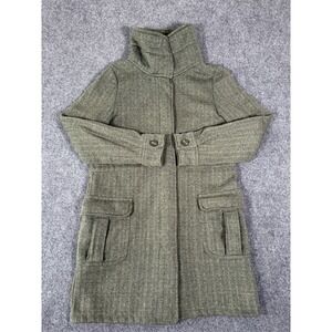 PATAGONIA Jacket Womens Small Green Parka‎ Coat Full Zip Green Pockets Winter